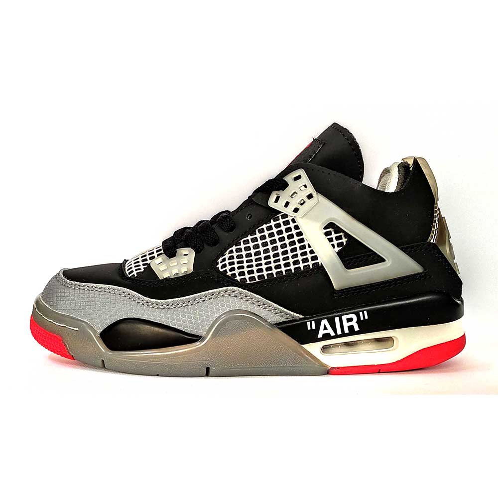 کفش بسکتبال نایک مدل Nike Air Jordan 4 Retro مشکی طوسی