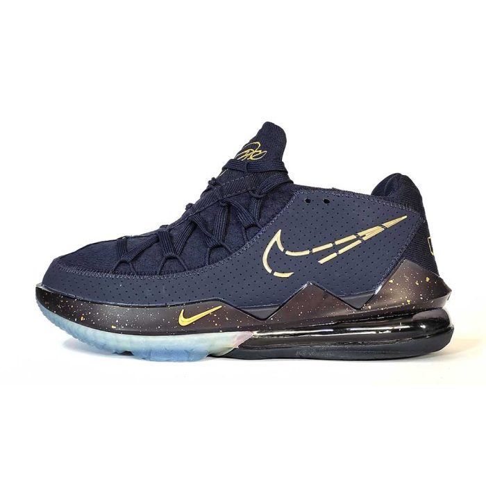 کفش بسکتبال نایک مدل 17 Nike Lebron سورمه ای طلایی